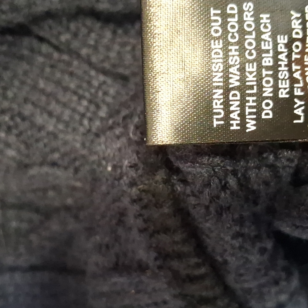Workshop Republic Clothing Dark Blue Cable Knit Cardigan - Picture 5 of 5